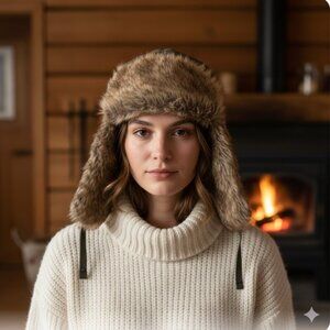 John Boy Trapper Hat Bomber Hat Faux Fur One Size Cold Gear Raingear Hunting